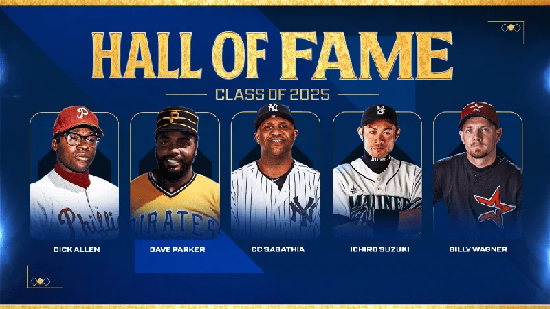 Image for Sports article: MLB: Hall of Fame Class of 2025 Delivers Emotional Moments — Ichiro, Sabathia, Wagner, Parker & Allen Finally Get Their Flowers