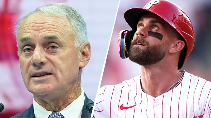 Image for Sports article: MLB: Bryce Harper Explodes on MLB Commissioner Rob Manfred in Heated Salary Cap Clash