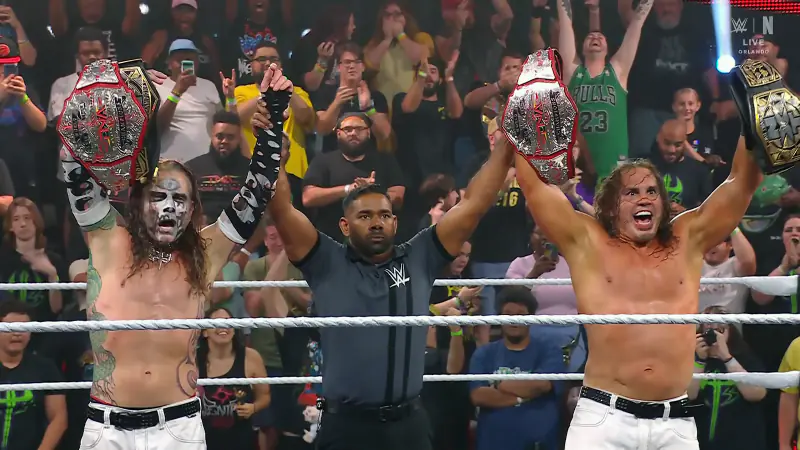 Matt & Jeff Hardy Become Dual Champions After Defeating DarkState at WWE NXT vs. TNA Showdown